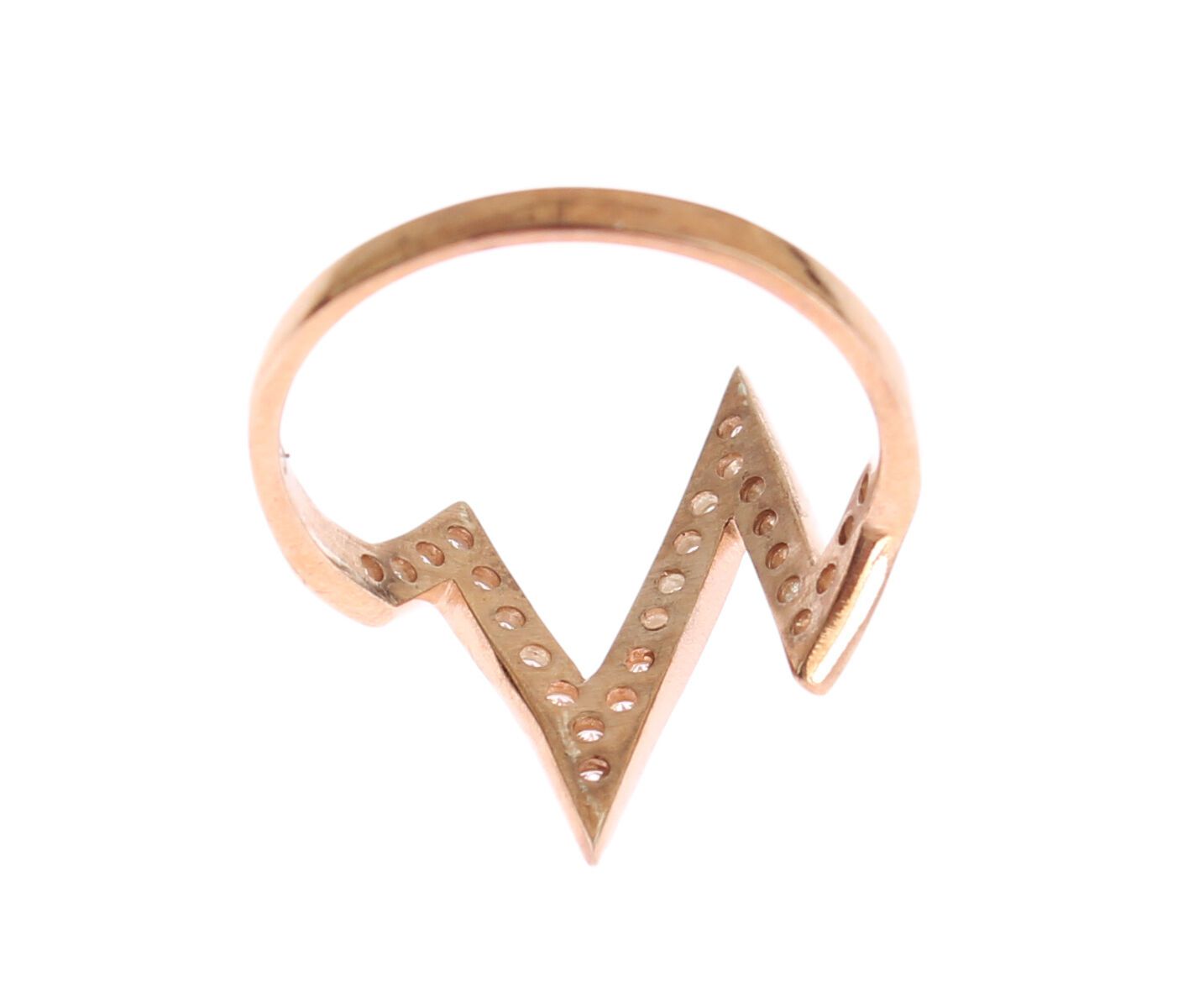Nialaya Pink Gold 925 Silver Womens Clear Ring - Ginchy