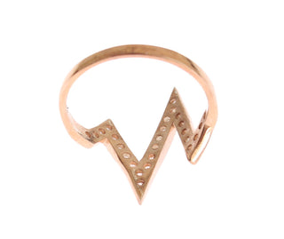 Nialaya Pink Gold 925 Silver Womens Clear Ring - Ginchy