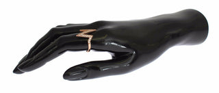 Nialaya Pink Gold 925 Silver Womens Clear Ring - Ginchy