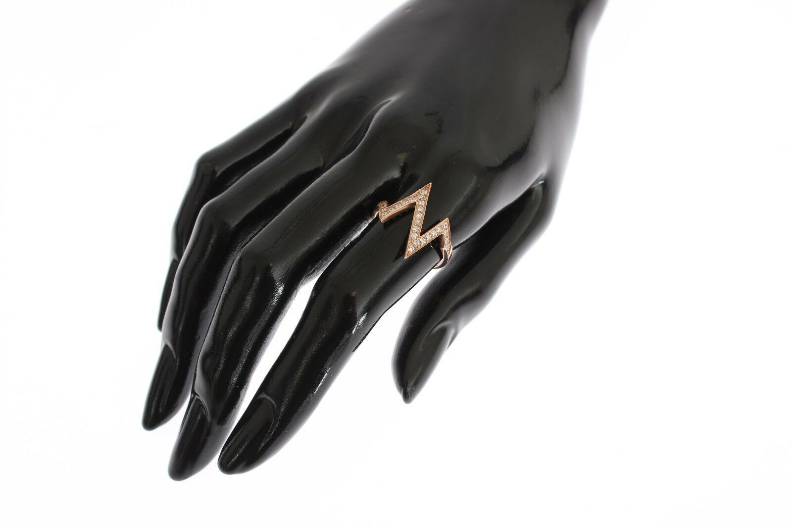 Nialaya Pink Gold 925 Silver Womens Clear Ring - Ginchy