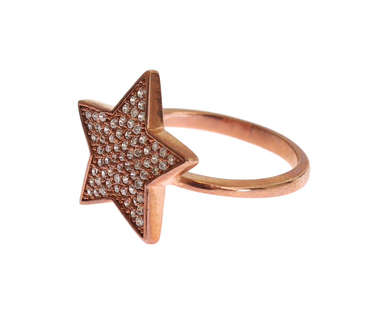 Nialaya Womens Clear CZ Star 925 Silver Ring - Ginchy