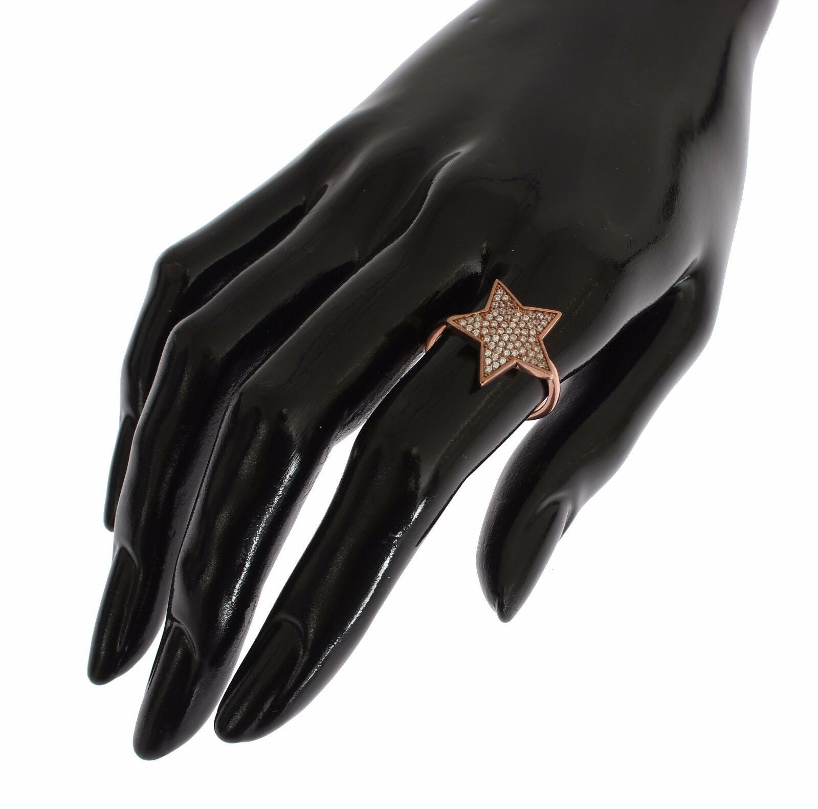 Nialaya Womens Clear CZ Star 925 Silver Ring - Ginchy