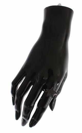 Nialaya Black CZ Star 925 Silver Womens Ring - Ginchy