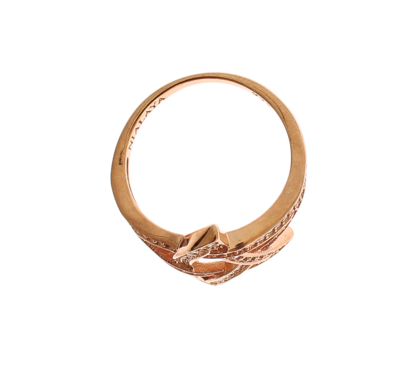 Nialaya Womens Clear CZ Gold 925 Silver Ring - Ginchy