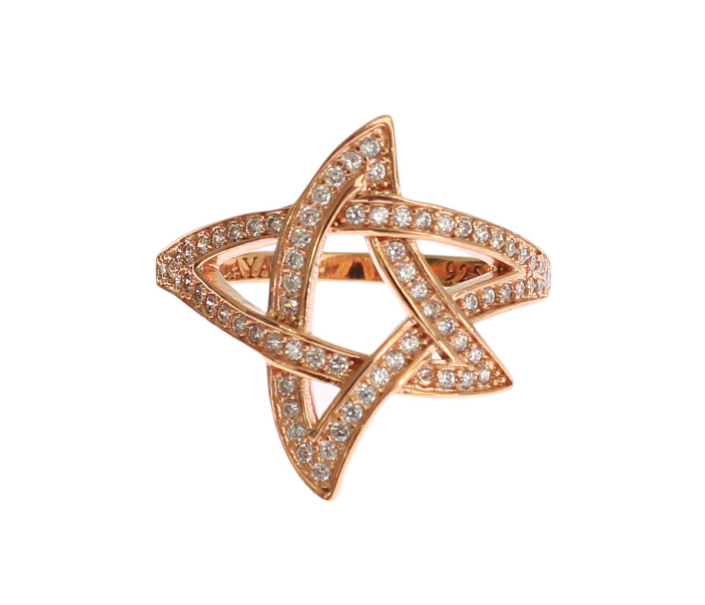 Nialaya Womens Clear CZ Gold 925 Silver Ring - Ginchy
