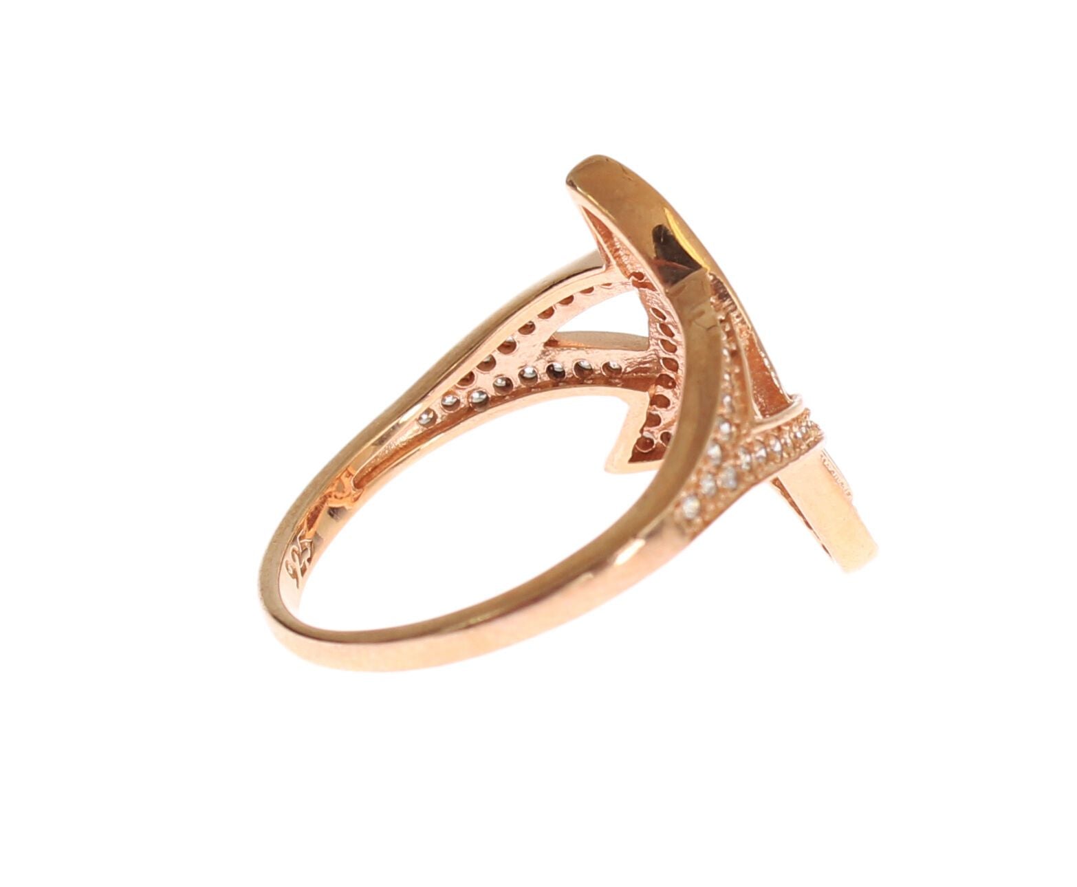 Nialaya Womens Clear CZ Gold 925 Silver Ring - Ginchy
