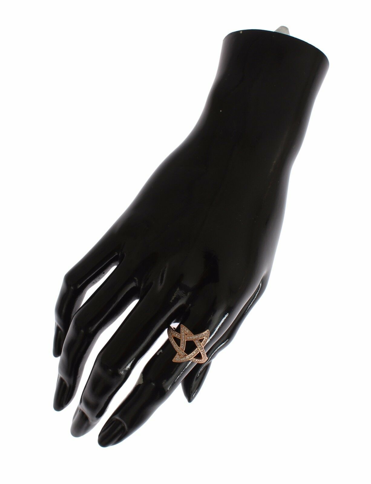 Nialaya Womens Clear CZ Gold 925 Silver Ring - Ginchy