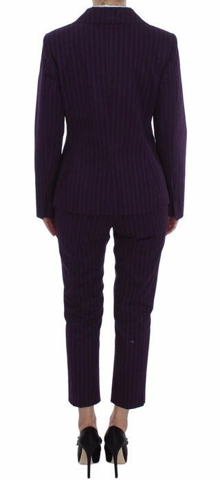 BENCIVENGA Purple Striped Stretch Coat Blazer Pants Suit - Ginchy
