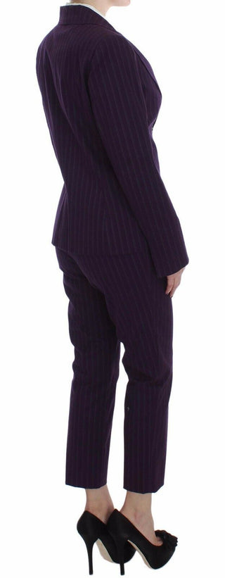 BENCIVENGA Purple Striped Stretch Coat Blazer Pants Suit - Ginchy