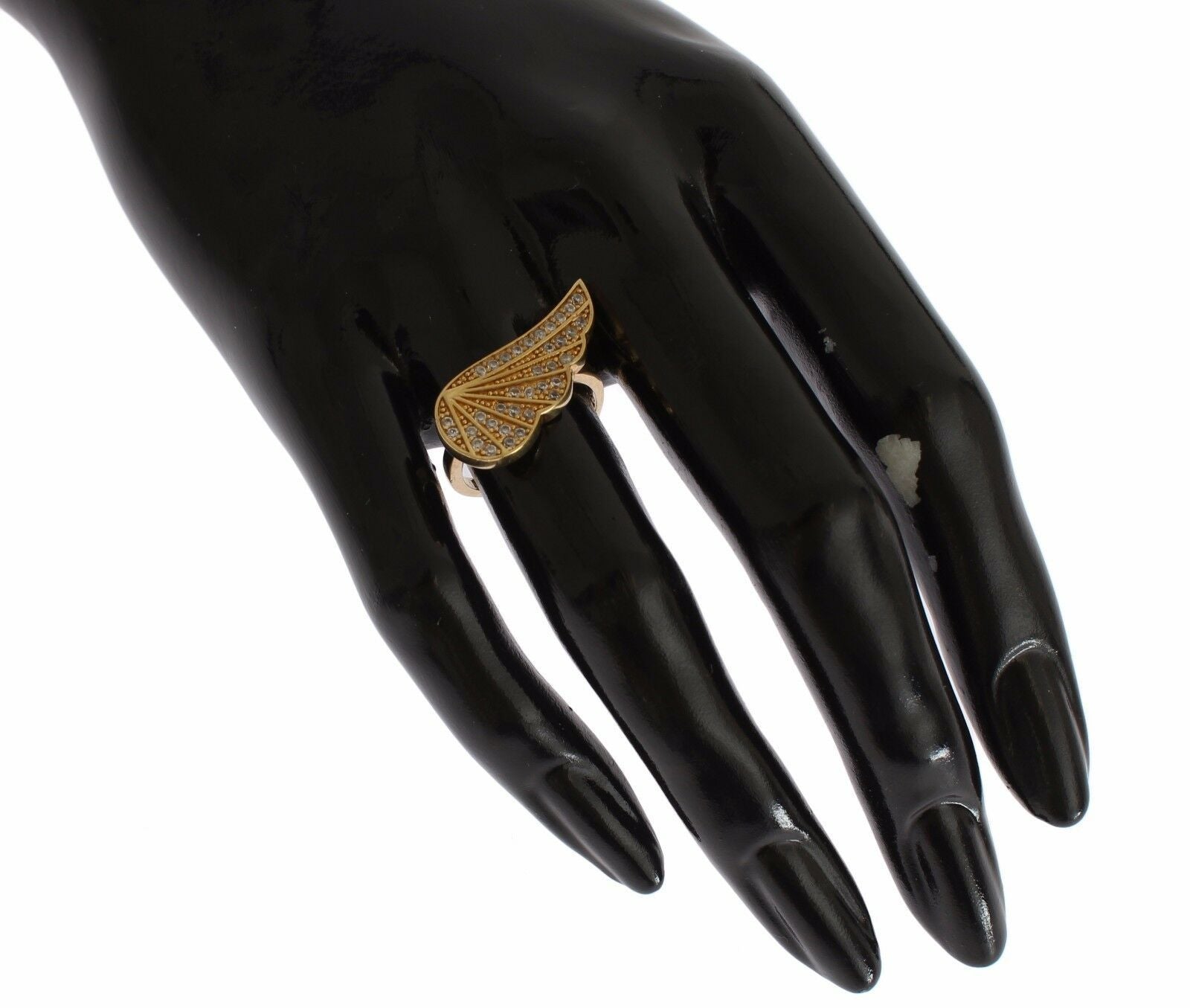 Nialaya Womens Clear CZ Gold 925 Silver Authentic Ring - Ginchy
