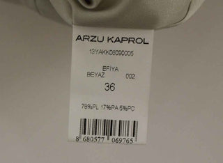 Arzu Kaprol White Acrylic Straight Pencil Skirt
