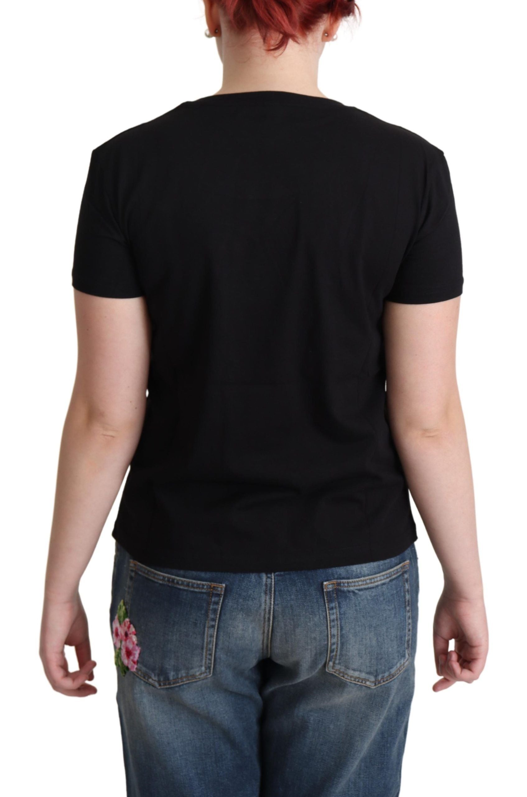 Moschino Black Cotton Sunny Milano Print T-shirt - Ginchy