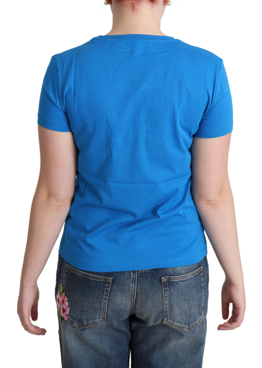 Moschino Blue Cotton Come Play 4 Us Print T-shirt - Ginchy