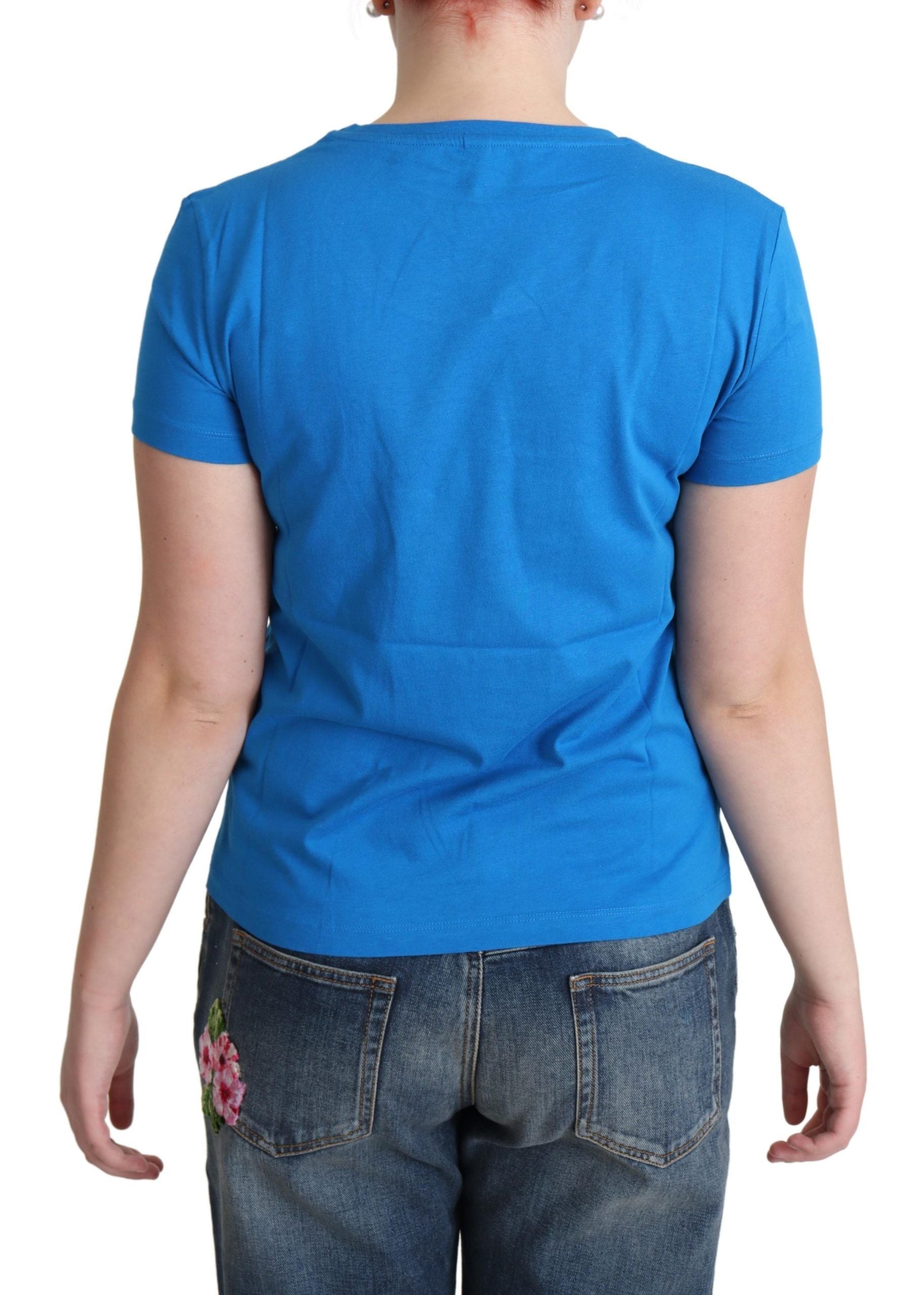 Moschino Blue Cotton Come Play 4 Us Print T-shirt - Ginchy