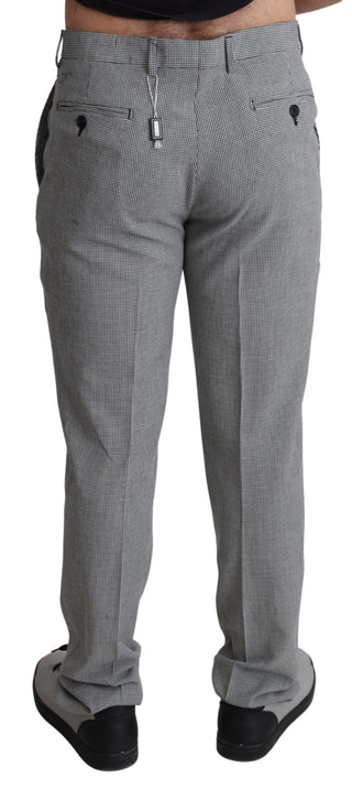 BENCIVENGA Gray Wool Checkered Dress Men Formal Trouser Pants - Ginchy