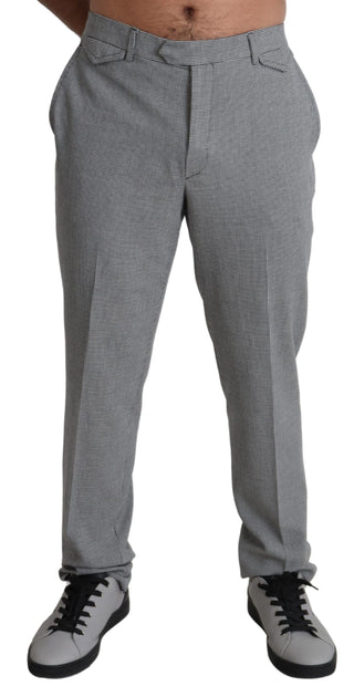 BENCIVENGA Gray Wool Checkered Dress Men Formal Trouser Pants - Ginchy