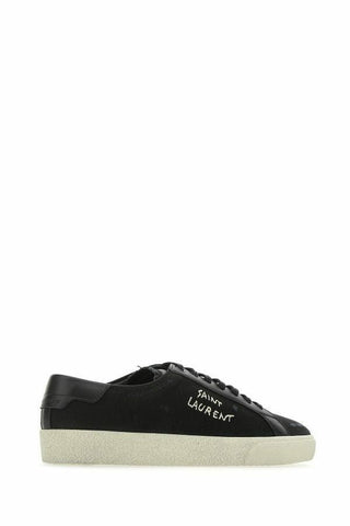 Saint Laurent Sleek Black Canvas & Leather Low-Top Sneakers - Ginchy