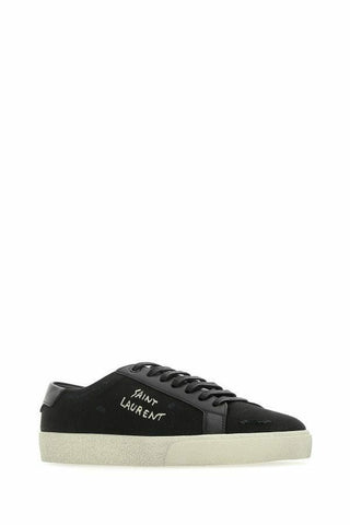 Saint Laurent Sleek Black Canvas & Leather Low-Top Sneakers - Ginchy