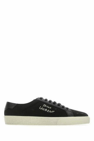 Saint Laurent Sleek Black Canvas & Leather Low-Top Sneakers - Ginchy