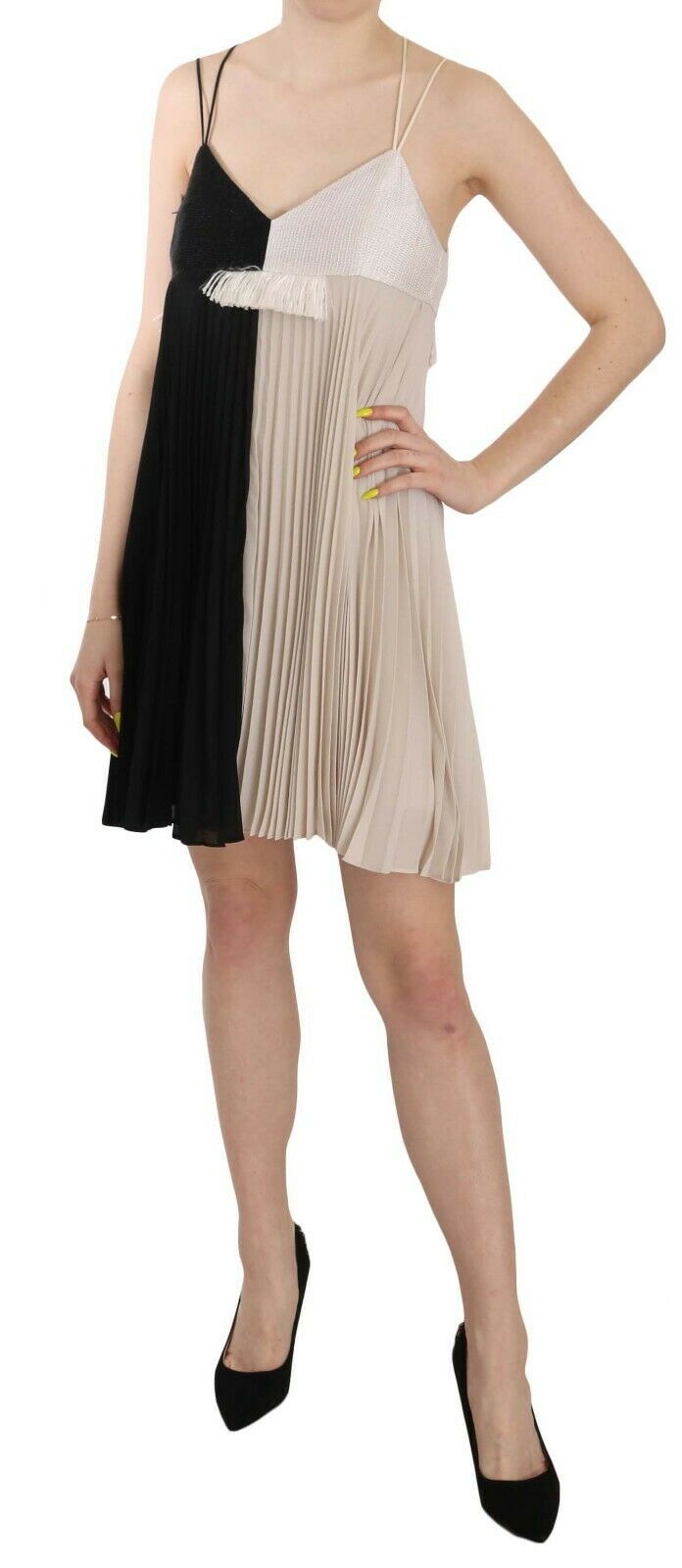 PINKO Black and White Mini Sleeve less A-line Princess Dress - Ginchy