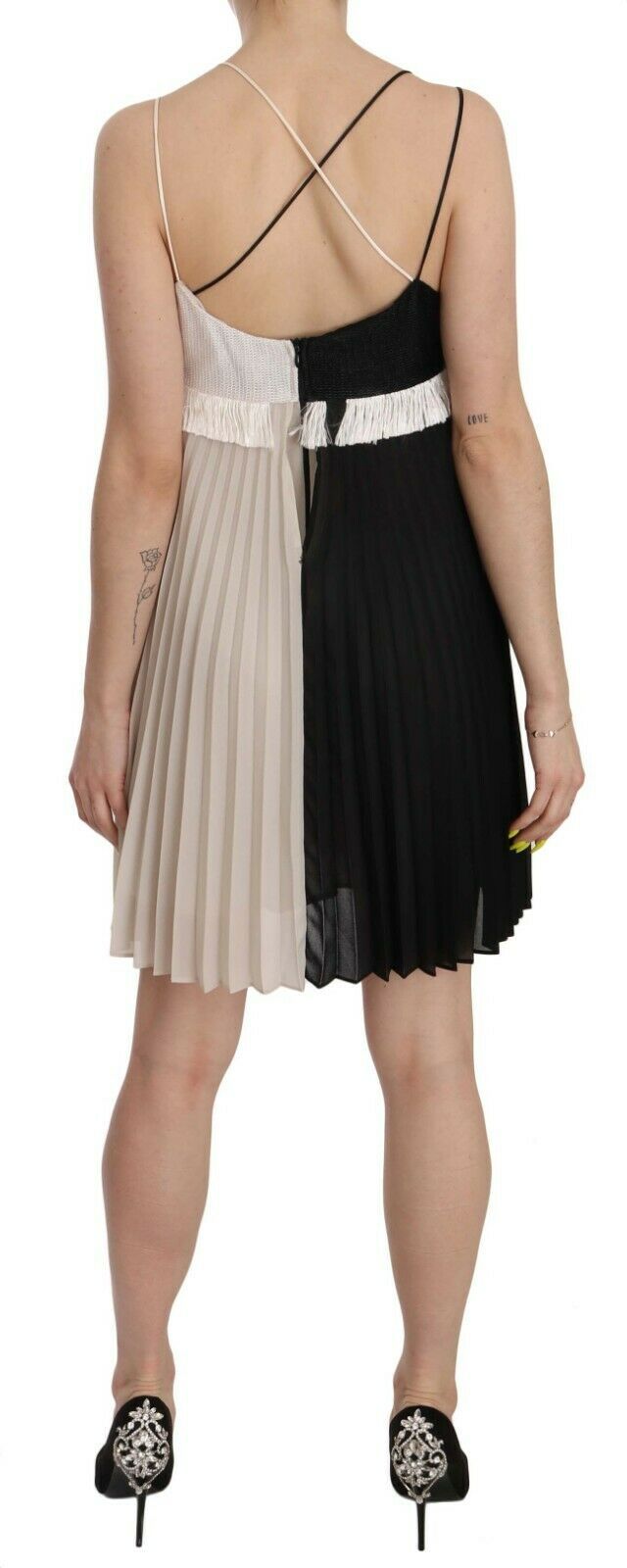PINKO Black and White Mini Sleeve less A-line Princess Dress - Ginchy
