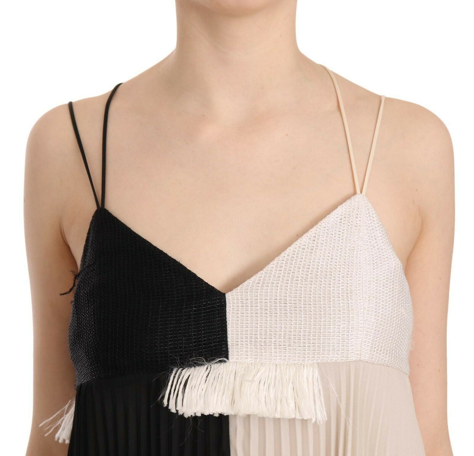 PINKO Black and White Mini Sleeve less A-line Princess Dress - Ginchy