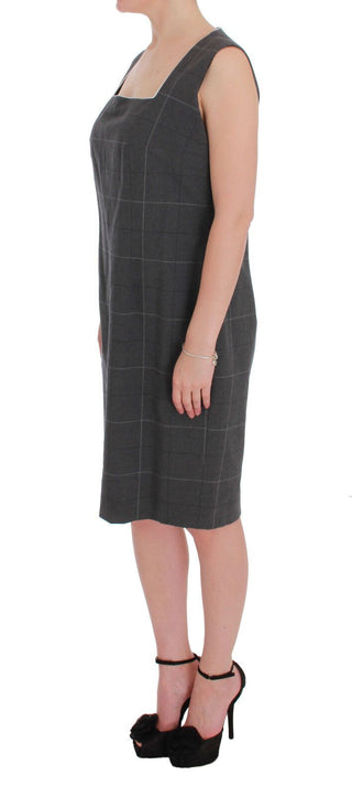 BENCIVENGA Gray Checkered Cotton Blazer Dress Set Suit - Ginchy