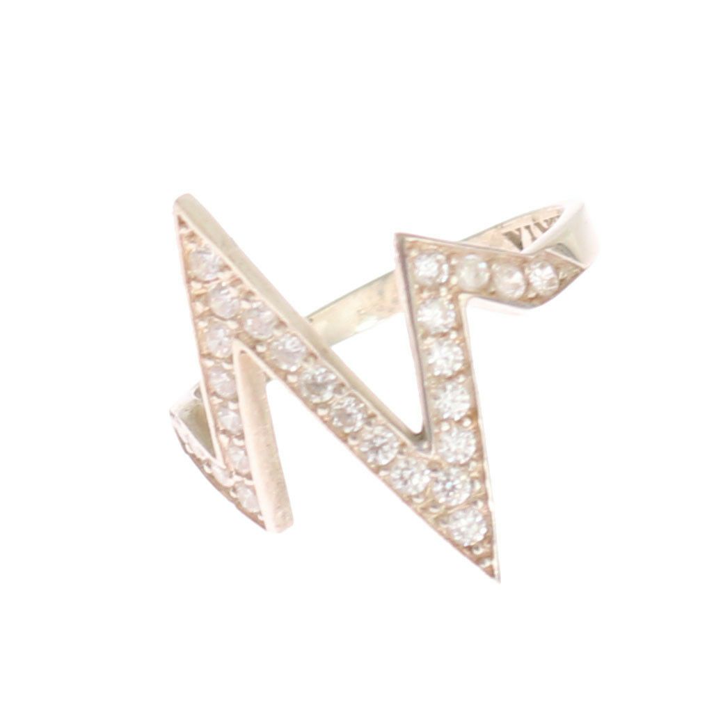Nialaya Silver Authentic Womens Clear Ring - Ginchy