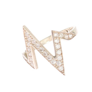 Nialaya Silver Authentic Womens Clear Ring - Ginchy