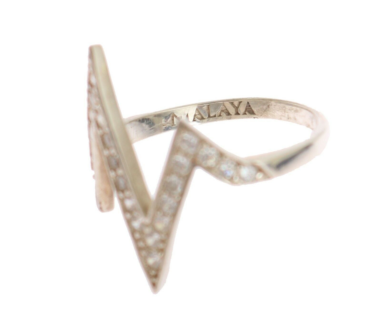 Nialaya Silver Authentic Womens Clear Ring - Ginchy