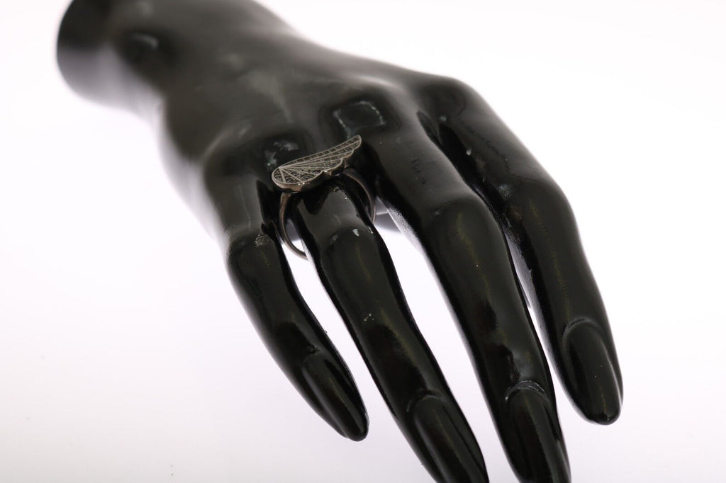 Nialaya Silver Womens Black CZ Rhodium 925 Ring - Ginchy