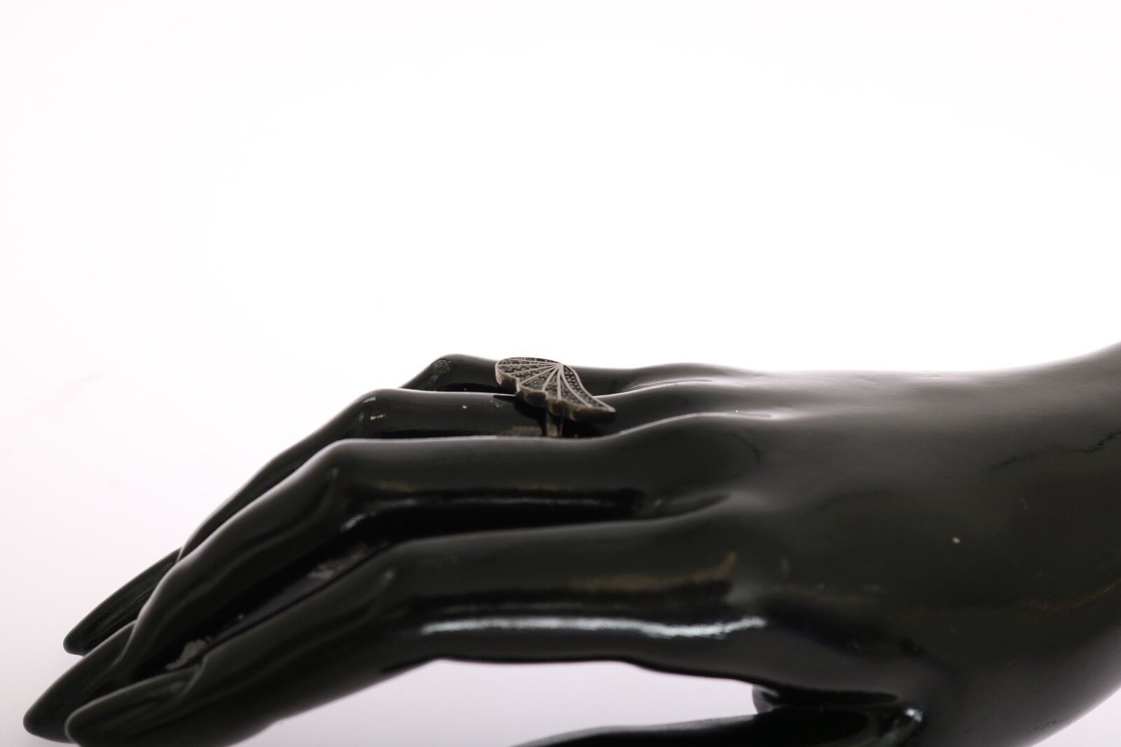 Nialaya Silver Womens Black CZ Rhodium 925 Ring - Ginchy