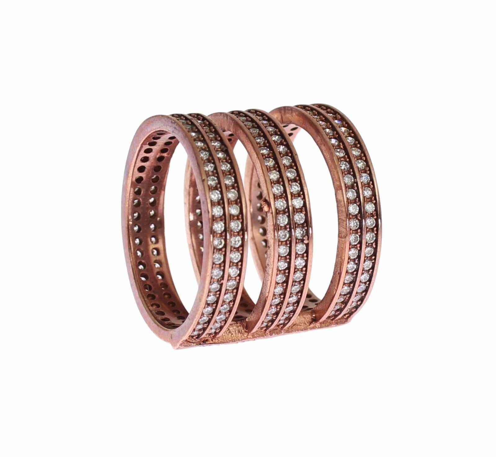 Nialaya Gold 925 Silver Clear CZ Pink Ring - Ginchy