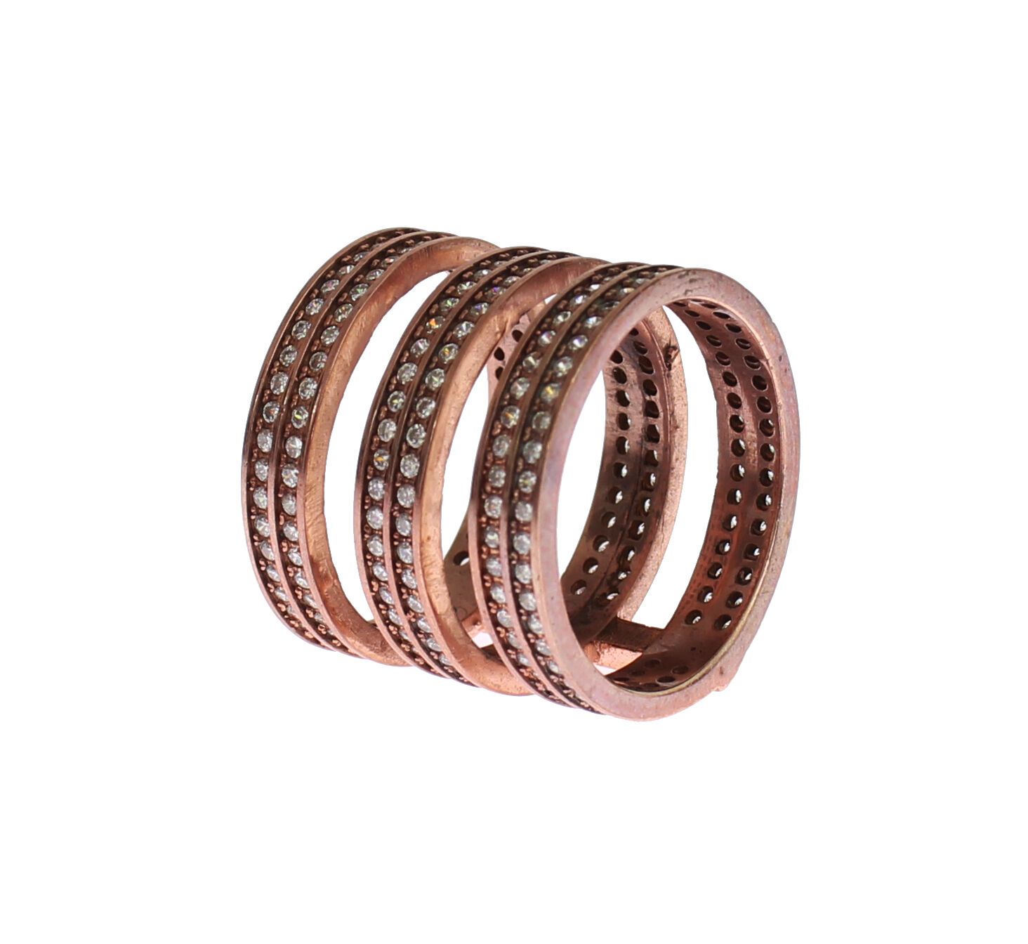 Nialaya Gold 925 Silver Clear CZ Pink Ring - Ginchy