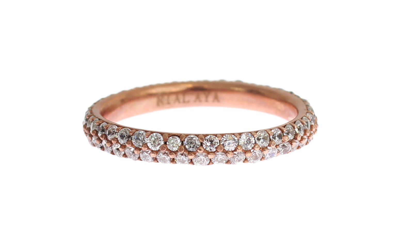 Nialaya Pink Gold 925 Silver Clear CZ Ring - Ginchy