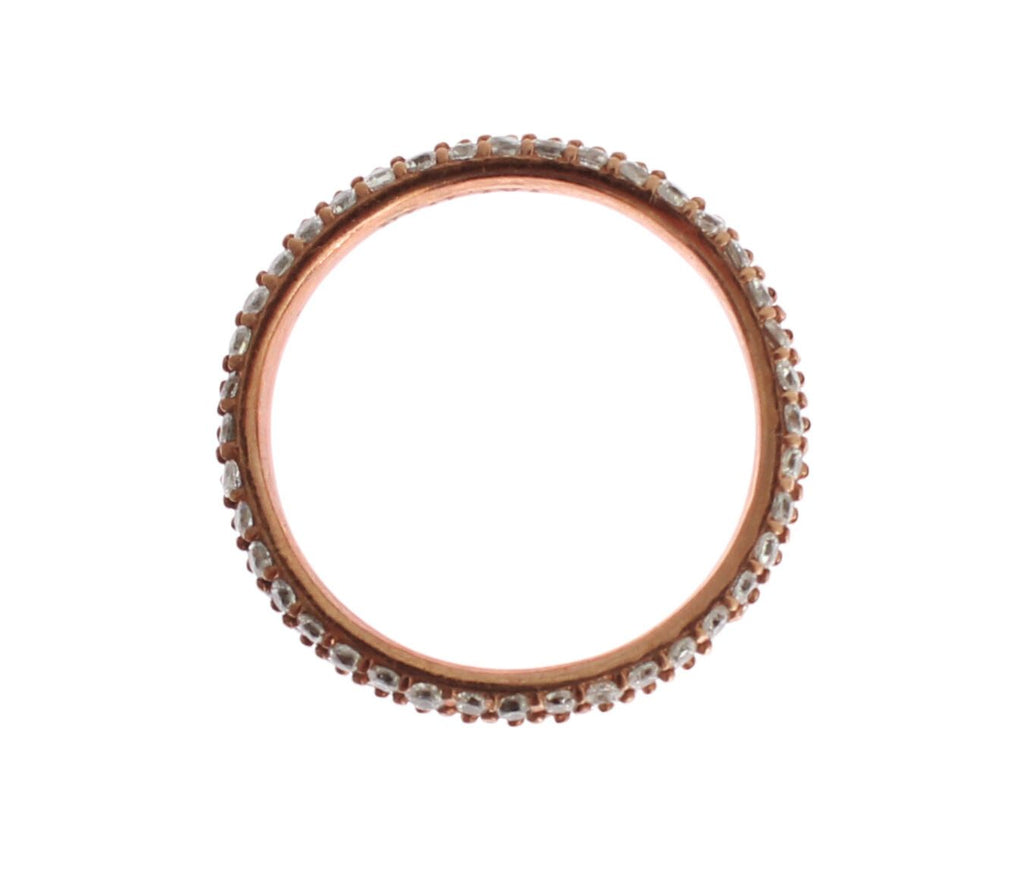Nialaya Pink Gold 925 Silver Clear CZ Ring - Ginchy