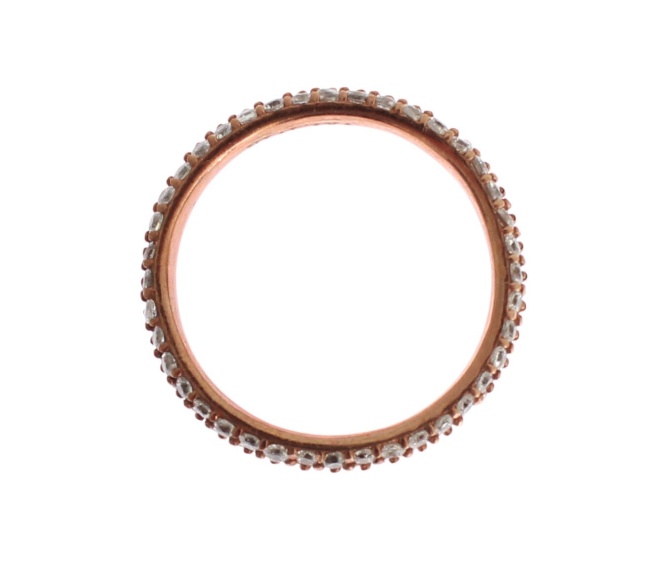 Nialaya Pink Gold 925 Silver Clear CZ Ring - Ginchy