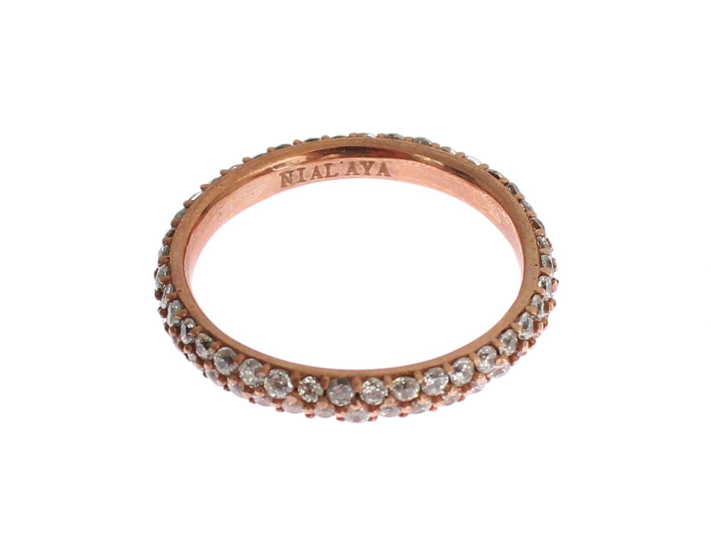 Nialaya Pink Gold 925 Silver Clear CZ Ring - Ginchy