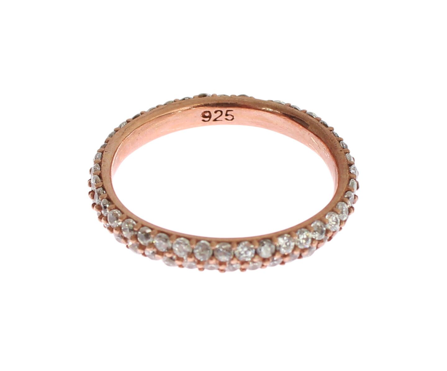 Nialaya Pink Gold 925 Silver Clear CZ Ring - Ginchy