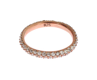 Nialaya Pink Gold 925 Silver Clear CZ Ring - Ginchy