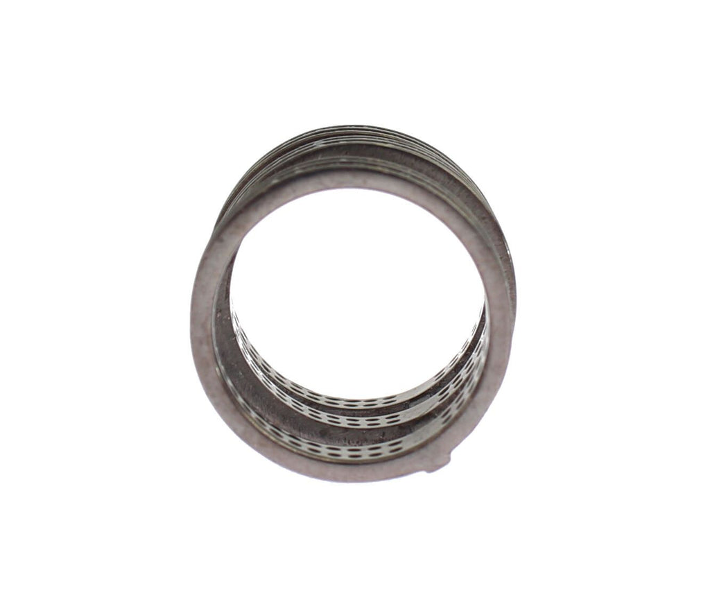 Nialaya Black CZ Rhodium 925 Silver Ring - Ginchy