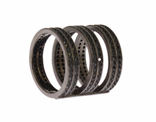Nialaya Black CZ Rhodium 925 Silver Ring - Ginchy