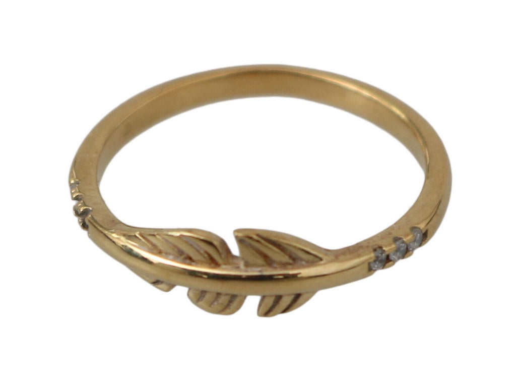 Nialaya Gold Feather Clear CZ 925 Silver Women - Ginchy