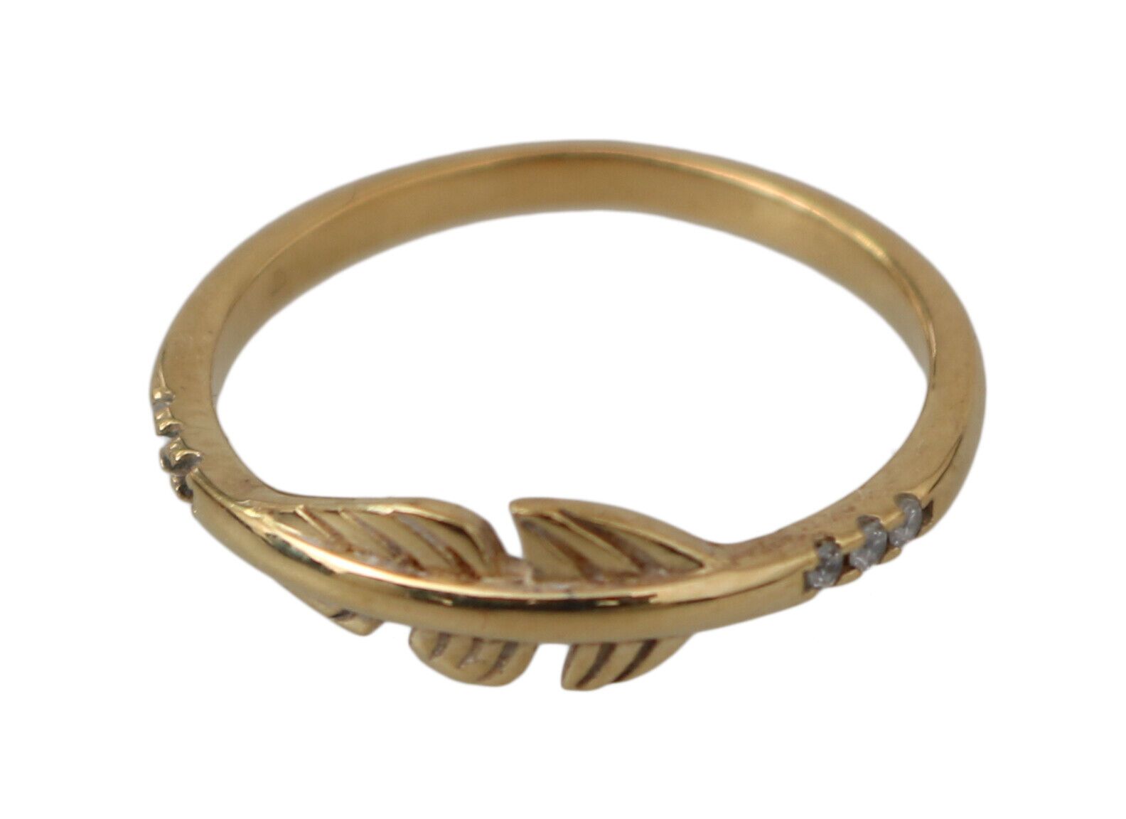 Nialaya Gold Feather Clear CZ 925 Silver Women - Ginchy