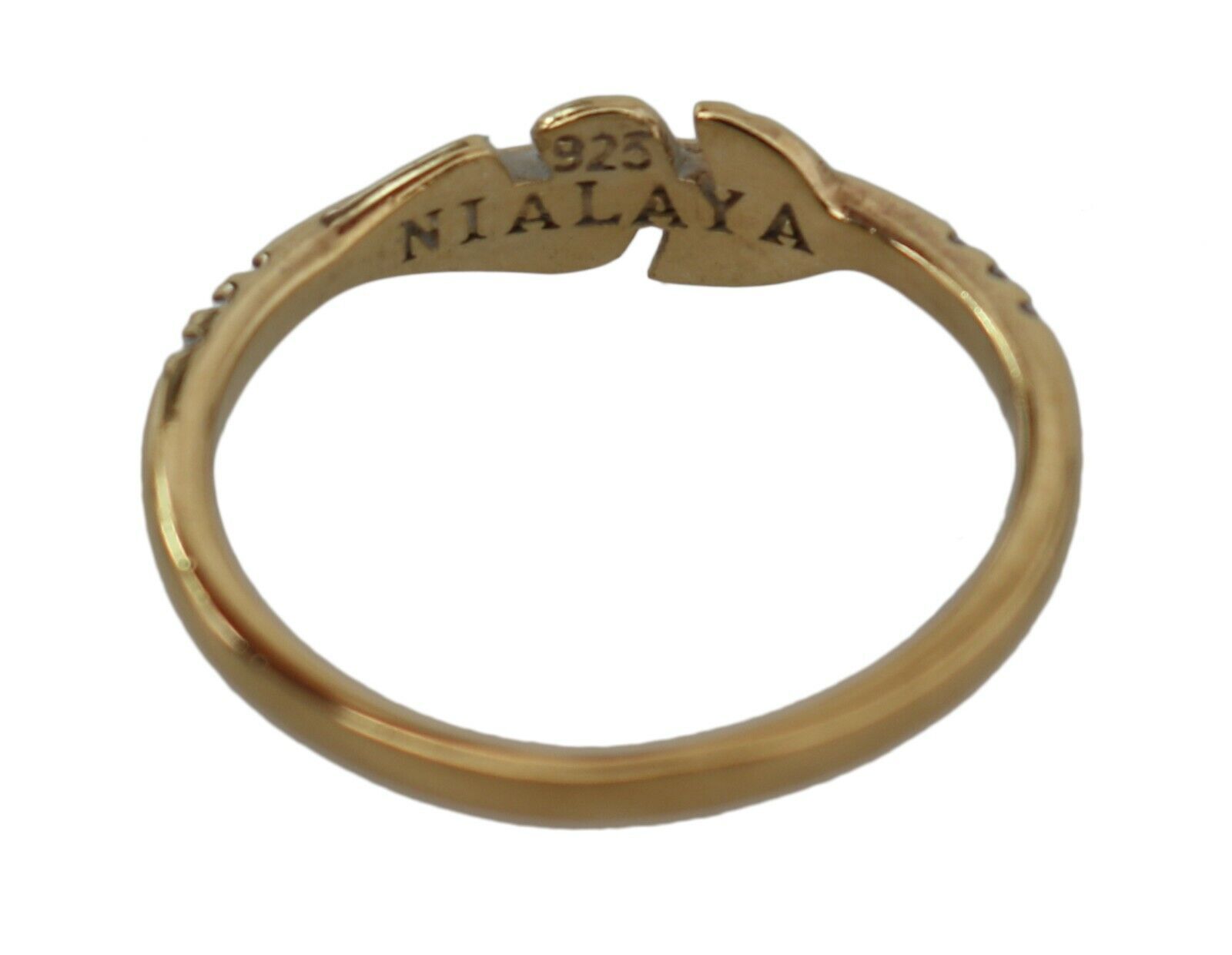 Nialaya Gold Feather Clear CZ 925 Silver Women - Ginchy