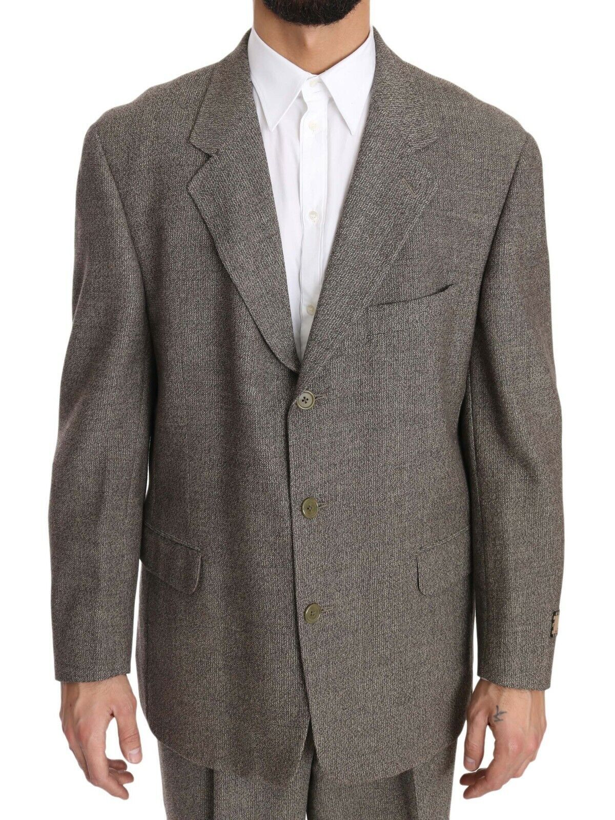 Fendi Brown Wool Regular Single  Breasted Suit - Ginchy