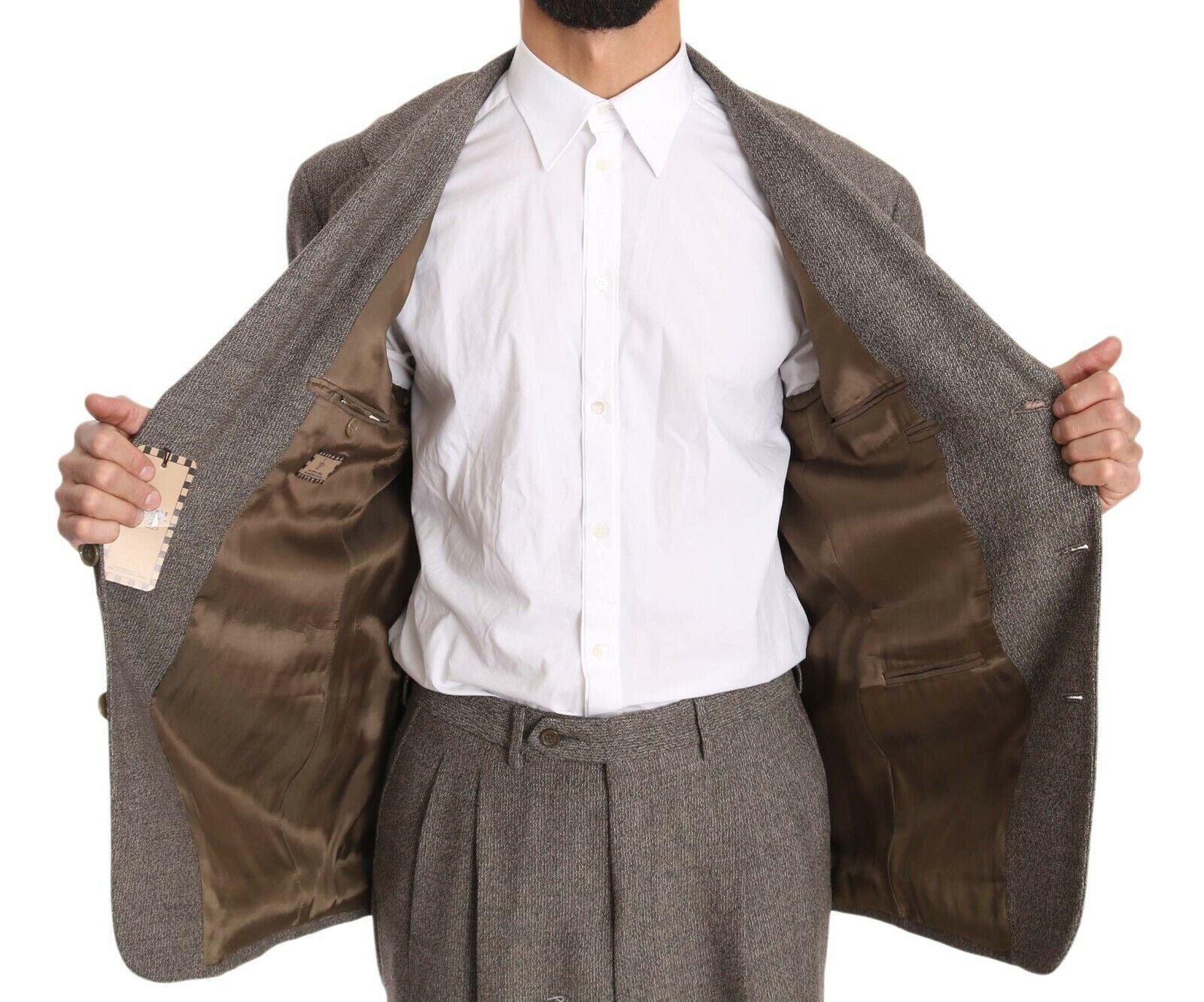 Fendi Brown Wool Regular Single  Breasted Suit - Ginchy