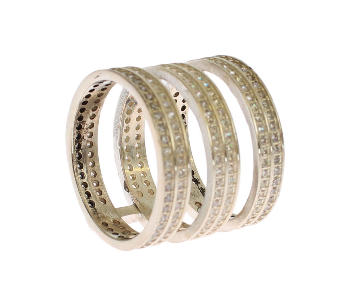 Nialaya Authentic Womens Clear CZ 925 Sterling Silver Ring - Ginchy