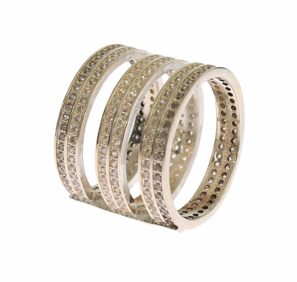 Nialaya Authentic Womens Clear CZ 925 Sterling Silver Ring - Ginchy