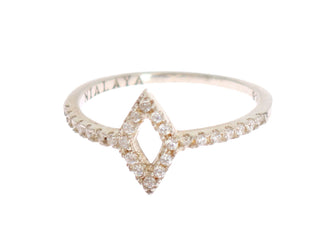 Nialaya Silver Rhombus Womens Clear CZ 925 Silver Ring - Ginchy